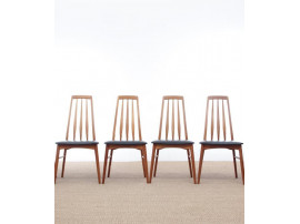 Suite de 4 chaises scandinaves en teck modèle Eva