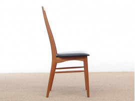 Mid-Century Modern Danish set of 6 chairs in teak model Eva by Niels Kofoed 