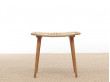 Mid-Century Modern  stool or ottoman in oak and natural paper cord