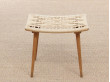 Mid-Century Modern  stool or ottoman in oak and natural paper cord