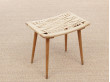 tabouret repose ou pied scandinave en corde naturelle