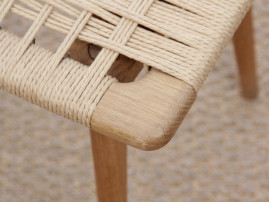 tabouret repose ou pied scandinave en corde naturelle