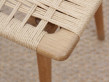 tabouret repose ou pied scandinave en corde naturelle