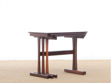 Tables gigognes scandinaves en palissandre de Rio