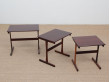 Mid-Century  modern scandinavian nesting tables in Rio rosewood