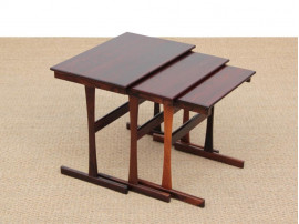 Mid-Century  modern scandinavian nesting tables in Rio rosewood