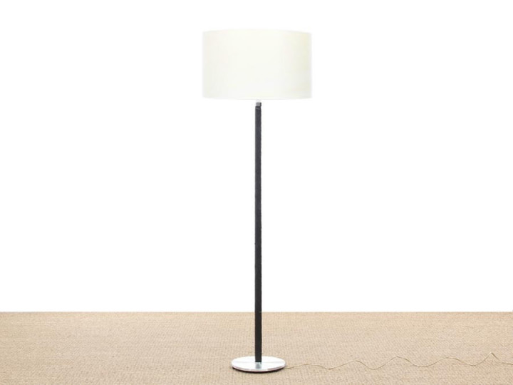 Lampadaire scandinave en cuir et aluminium