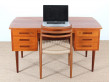 Mid-Century  modern scandinavian free standing desk in teak. 