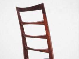 Mid-Century  modern scandinavian set of 4 rosewood chairs model Lis by Niels Koefoed.