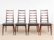 Mid-Century  modern scandinavian set of 4 rosewood chairs model Lis by Niels Koefoed.