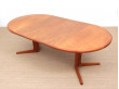 Mid-Century  modern scandinavian round dining table in teak 6/10 seat