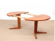 Mid-Century  modern scandinavian round dining table in teak 6/10 seat