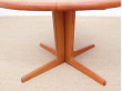 Mid-Century  modern scandinavian round dining table in teak 6/10 seat