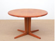 Mid-Century  modern scandinavian round dining table in teak 6/10 seat