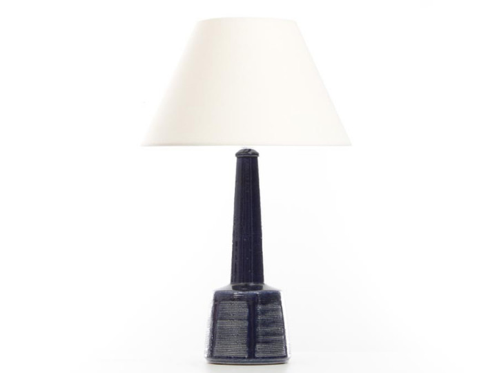 Mid-Century  modern scandinavian ceramic Palhus lamp. Dark blue