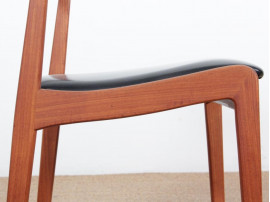 Set of 6 scandinavian chairs in teak