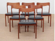 Set of 6 scandinavian chairs in teak