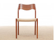 Set of 6 Scandinavian chairs model 71 by Niels Møller