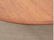 Table de repas scandinave ronde en teck  à rallonge papillon 4/6 pers.