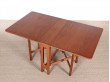 Mid-Century  modern scandinavian folding dining table in teak 4/6 seats 