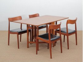 Mid-Century  modern scandinavian folding dining table in teak 4/6 seats 