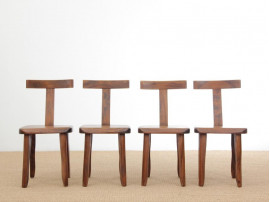 Mid-Century modern finnish set of 4 T chairs by  Olavi Hänninen