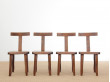 Mid-Century modern finnish set of 4 T chairs by  Olavi Hänninen