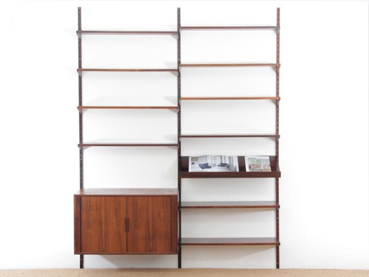 Mid-Century  modern scandinavian wall system in rosewood by Kai Kristiansen