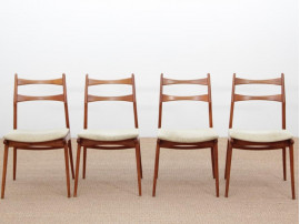 Mid-Century  modern  set of 4 chairs in teak