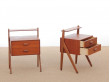Mid-Century  modern scandinavian pair of bed tables in teak
