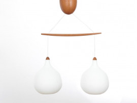 Mid-Century  modern scandinavian double pendant lamp by Uno Christiansen