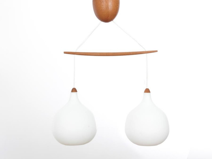 Mid-Century  modern scandinavian double pendant lamp by Uno Christiansen