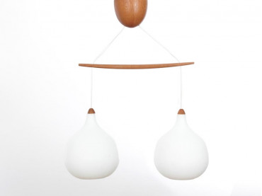 Mid-Century  modern scandinavian double pendant lamp by Uno Christiansen