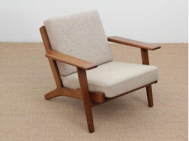 Mid-Century  modern scandinavian pair of armchairs  model GE 290 by Hans Wegner