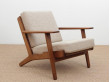 Mid-Century  modern scandinavian pair of armchairs  model GE 290 by Hans Wegner