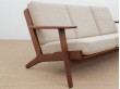 Mid-Century  modern scandinavian 3 seat sofa model GE 290 by Hans Wegner