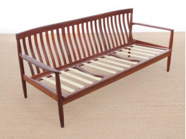 Mid-Century  modern scandinavian 3 seat sofa in teak