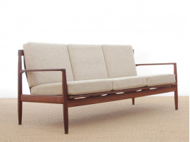 Mid-Century  modern scandinavian 3 seat sofa in teak