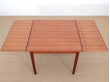 Table de repas scandinave carrée en teck, 4/6 pers.