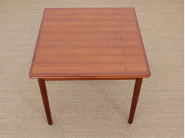 Table de repas scandinave carrée en teck, 4/6 pers.