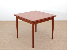 Mid-Century  modern scandinavian quare dining table in teak 4/6 seats 