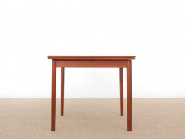 Table de repas scandinave carrée en teck, 4/6 pers.