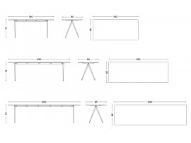 Pyramid Table 02. 3 size 6 à 10 seat