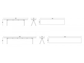 Pyramid Bench 12,  190 or 250  cm