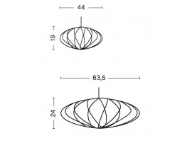 Suspension Nelson Saucer Crisscross Bubble 2 tailles. Nouvelle édition