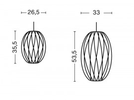 Suspension Nelson Cigar Crisscross Bubble 2 tailles. Nouvelle édition