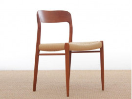 Mid-Century  modern scandinavian set of 4 teak dining chairs model 75 