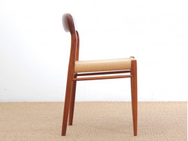 Mid-Century  modern scandinavian set of 4 teak dining chairs model 75 