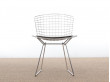 Chaise Bertoia assise en cuir blanc