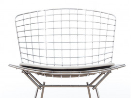 Chaise Bertoia assise en cuir blanc